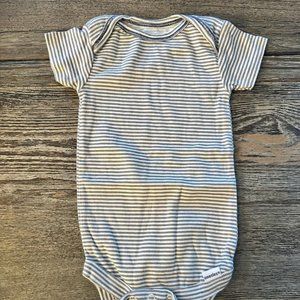 Gerber Gray and White Stripped Onesie - 3-6M